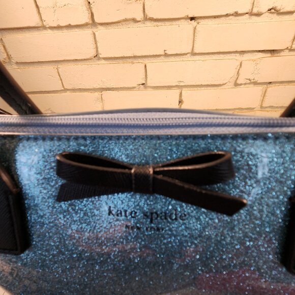Like New Kate Spade Mavis Street Jeralyn Lakesedge Blue Glitter Tote Bag Purse - Picture 9 of 12
